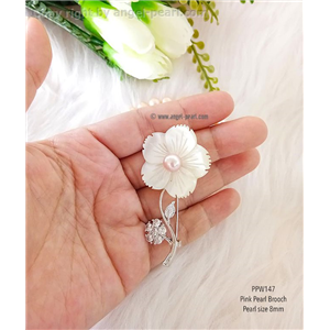 [PPW147] Genuine Pink Freshwater Pearl Brooch