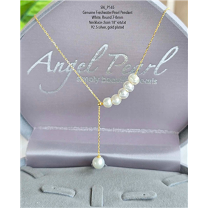 [SN_P165] สร้อยคอ พร้อมจี้ไข่มุกแท้ภูเก็ต 7-8mm 