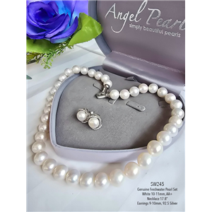 [SW245] ชุดเครื่องประดับไข่มุกแท้ภูเก็ตสีขาว เม็ดใหญ่ 10-11mm