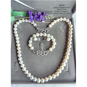 [SW243] ชุดไข่มุกแท้ภูเก็ตสีขาว 10-11mm 