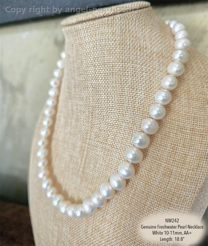 สร้อยคอไข่มุกแท้ภูเก็ต สีขาวคลาสสิค 10-11 mm เกรด A+