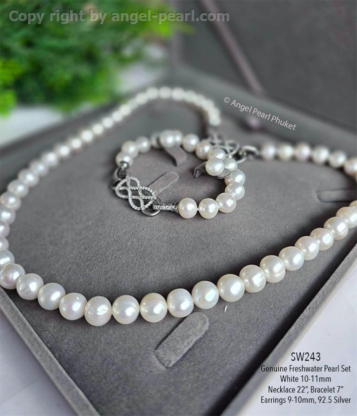 ชุดไข่มุกแท้ภูเก็ตสีขาว 10-11mm 