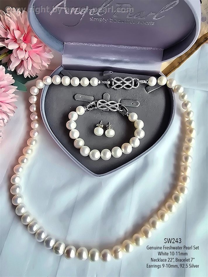 ชุดไข่มุกแท้ภูเก็ตสีขาว 10-11mm 